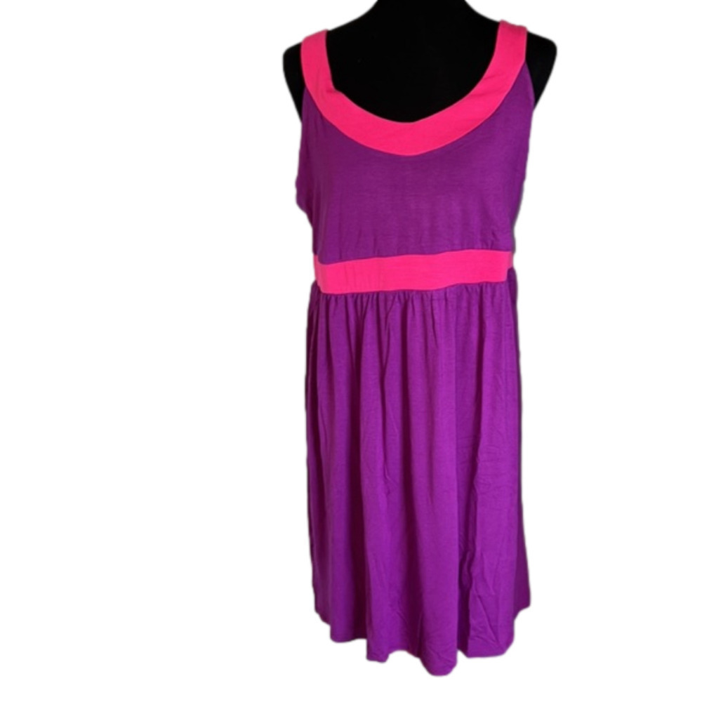 Purple & pink stretchy dress casual size 26/28 Lane Bryant‎ plus size fitted